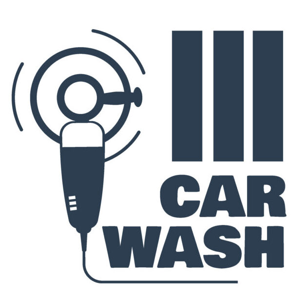 Home car wash black emblems icons set