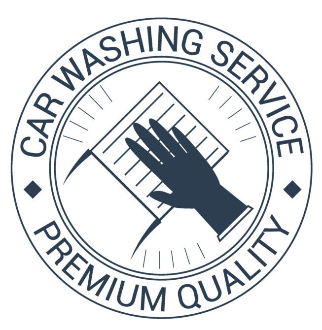 Home car wash black emblems icons set
